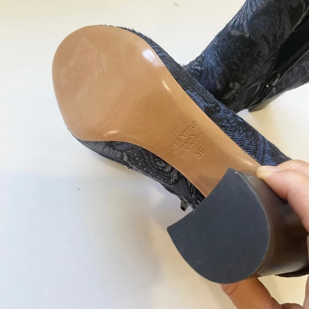 Valentino blue floral tapestry ankle boots - Picture 12 of 12